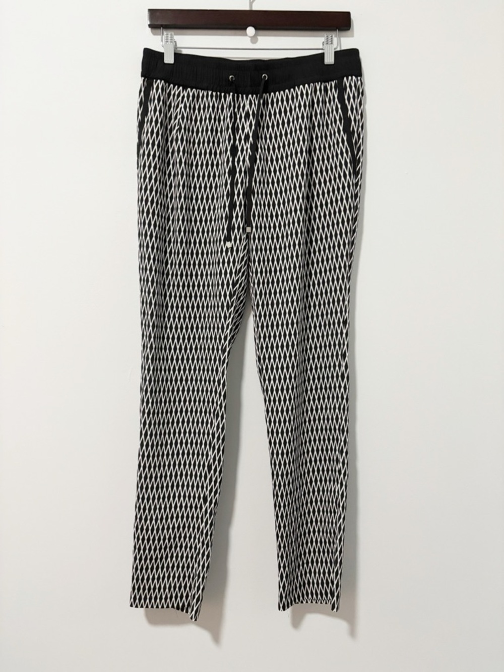 Clavin Klein Geometric Lounge Pants Womens Size XS Black White Palazzo Beach